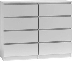Topeshop M8 120 BIEL, Bílá, 8 zásuvka/zásuvek, Dřevotřískové desky, Jednobarevný, Moderní, Dřevotřískové desky