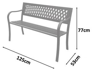 Pohodlná zahradní lavice 125 x 53 x 77 cm