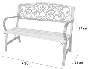 Garden Line Zahradní lavička REGINA 120 cm přírodní dřevo/černá