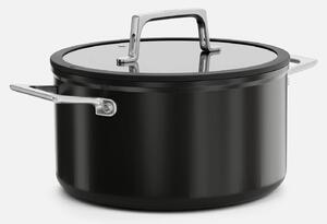 Fabini Kastrol Meda 5.0 Pro, ø 24 cm (5,4 l) - Nepřilnavý hrnec s keramickým povrchem s poklicí, černý
