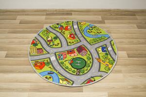 Dětský koberec Uličky 12 zelený kruh