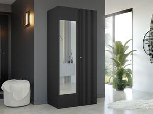 Předsíňová skříň Towiro Slim 2D se zrcadlem, Barva: černá 5903211214288