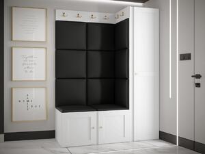 Předsíňová sestava Terospito IX, Barva: bílá, Barva látek:: ekokůže Soft 011 (černá) 5903211219733