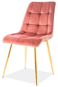Židle Chic Velvet starorůžová Bluvel 52, zlatý kov