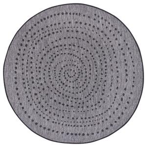 Hans Home | Kusový koberec Twin-Wendeteppiche 105418 Night Silver kruh – na ven i na doma - 140x140 (průměr) kruh