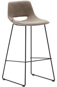Hnědá látková barová židle Kave Home Zahara 76 cm