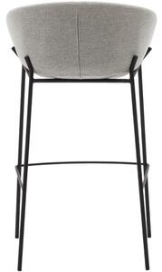 Světle šedá látková barová židle Kave Home Yvette 74 cm