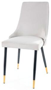 Židle Piano Velvet světle šedý Bluvel 03, kov černý / zlatý