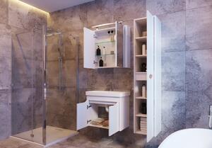 Kingsbath Livorno Structure Grey 80 zrcadlová skříňka do koupelny s LED osvětlením