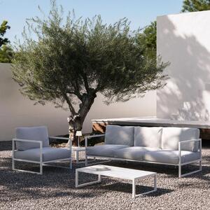 Bílý kovový zahradní stolek Kave Home Comova 60 x 60 cm