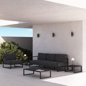 Černý kovový zahradní stolek Kave Home Comova 114 x 60 cm