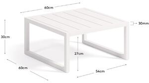 Bílý kovový zahradní stolek Kave Home Comova 60 x 60 cm