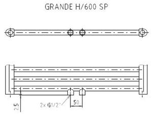 EBS GRANDE G60185RBSP Radiátor kombinovaný, 60x185cm, černý samet