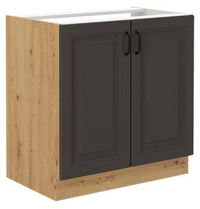 Kuchyňská skříňka pod dřez Retroline 80 ZL 2F BB, Barva: dub artisan + grafit, Dřez: ne 5903211145667