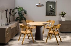 Dubový jídelní stůl Marco Barotti 130 cm s koženou podnoží