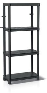 Plastový regál 58 x 28 x 131,5 cm, černá