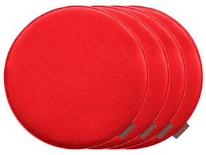 MAGMA Podsedák na židli Avaro, 4 kusy (červená, kulatý) (100247989005)
