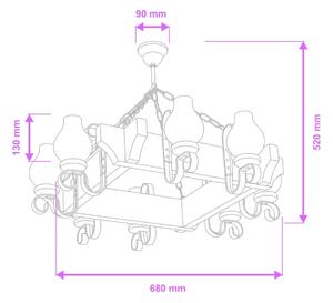Brilagi - Lustr na řetězu QUEEN 8xE14/40W/230V buk/krémová