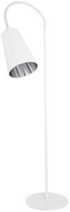 TK LIGHTING Stojací flexibilní lampa - WIRE 5166, 230V/15W/1xE27, bílá/stříbrná