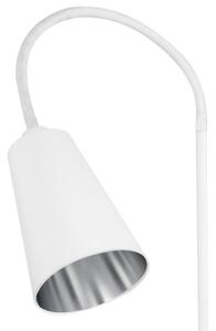 TK LIGHTING Stojací flexibilní lampa - WIRE 5166, 230V/15W/1xE27, bílá/stříbrná