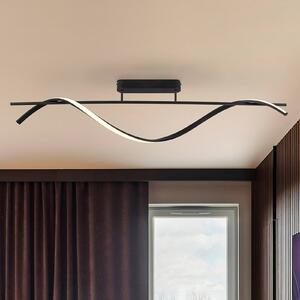 Schuller Valencia LED stropní svítidlo Boa, matná černá, délka 90 cm, kov, Černá, Chodba, Hliník, Moderní