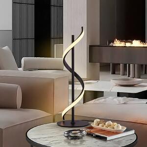 Schuller Valencia LED stolní lampa Boa, matná černá, výška 60 cm, kovová, Černá, Ložnice, Hliník, Moderní