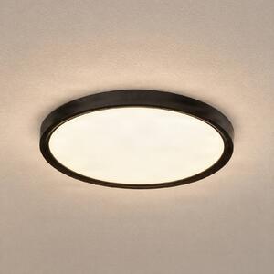 Lindby LED stropní svítidlo Pravin, Ø 40 cm, 3 000 K, černé, Černá, Obývací pokoj / jídelna, Plast, Moderní