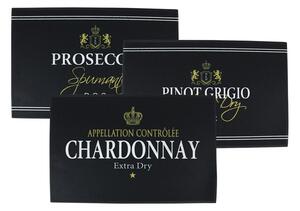 Černá podlahová rohožka Prosecco wine - 75*50*1cm