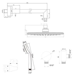 Bruckner, BARON podomítkový sprchový set s pákovou baterií, 2 výstupy, chrom, 612.142.1