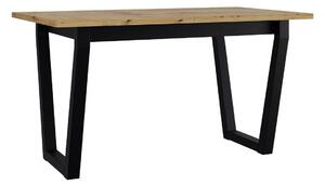 Rozkládací stůl Elarno 80 x 140/180 II, Barva dřeva: dub artisan - L, Barvy nožiček: černý kov 5903211234699
