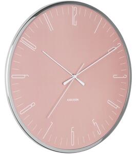 Time for home Růžové kulaté nástěnné hodiny Odonata 40 cm