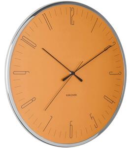 Time for home Oranžové kulaté nástěnné hodiny Odonata 40 cm