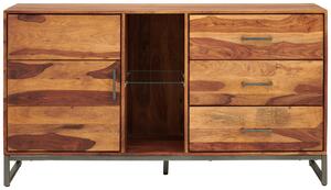 ŠIROKÁ KOMODA, sheesham, antracitová, přírodní barvy, 175/49/40 cm MID.YOU, Online Only