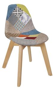 Dětská židlička PAT, 33,5x58x35,5, hnědá/patchwork