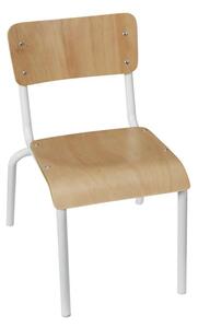 Dětská židlička SCHULE, 34x50x33, bílá/hnědá
