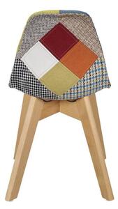 Dětská židlička PAT, 33,5x58x35,5, hnědá/patchwork
