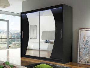 Skříň London IX, Barva: černá, Osvětlení: osvětlení LED RGB - barevné 5902928553291
