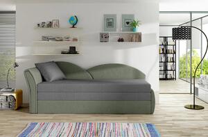 Rozkládací válenda s úložným prostorem 80x180 RESTARA - šedá / zelená, levá