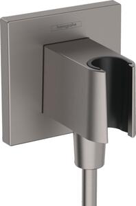 Hansgrohe FixFit E přípojka hadice se sprchovým držákem, kartáčovaný černý chrom 26889340