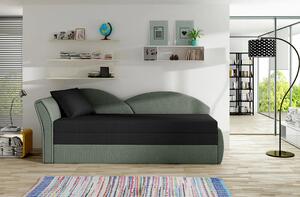 Rozkládací válenda s úložným prostorem 80x180 RESTARA - černá / šedá, levá