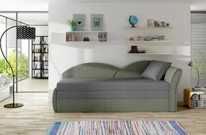 Rozkládací válenda s úložným prostorem 80x180 RESTARA - šedá / zelená, pravá