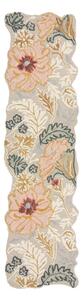 Světle růžový ručně tkaný vlněný běhoun 60x230 cm Daphne Shaped Floral – Flair Rugs