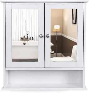 VASAGLE Koupelnová skříňka bílá se zrcadlem 56x58 cm