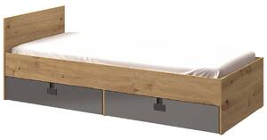 Postel pro mládež Tikrote TE14, Barva: dub artisan / šedý lesk 5903211173844