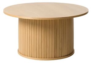 Kulatý konferenční stolek v dekoru dubu v přírodní barvě ø 90 cm Nola – Unique Furniture