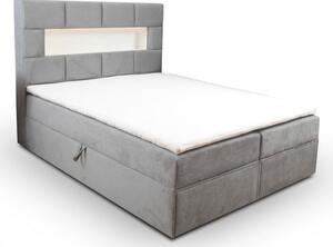 Čalouněná postel s úložným prostorem a šuplíky 160x200 CHARLIE - šedá