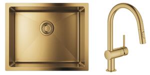 Sada ocelový dřez Grohe K700 31574GN1, kuchyňská baterie Grohe Minta 32321GN2