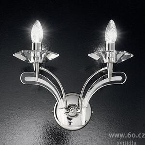 Metal lux 197.102 Icaro, nástěnné svítidlo 2xE14, chrom/křišťálové sklo, výška 25cm