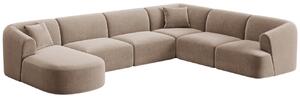 -25 % Dny MOMENTI– Cosmopolitan Design Béžová sametová rohová pohovka Campi 330 cm, pravá