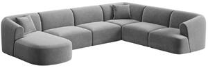 -25 % Dny MOMENTI– Cosmopolitan Design Šedá sametová rohová pohovka Campi 330 cm, pravá